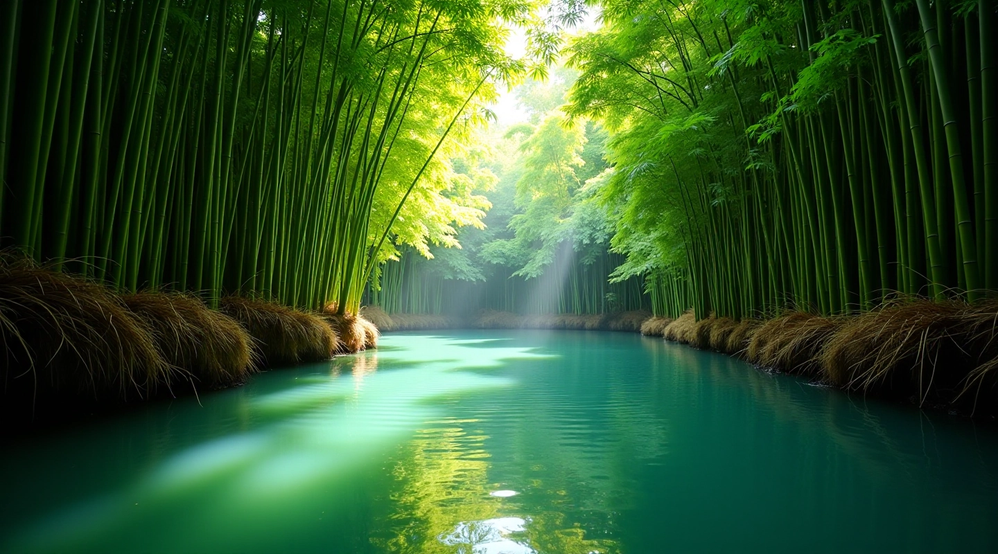 Bosque de bambú y pozas naturales del Río Mameyes en Luquillo